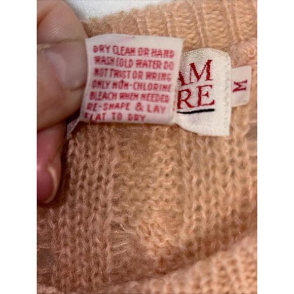 Hingham square Peach Mohair Wool Blend Button Up Medium Cable In - Picture 3 of 6